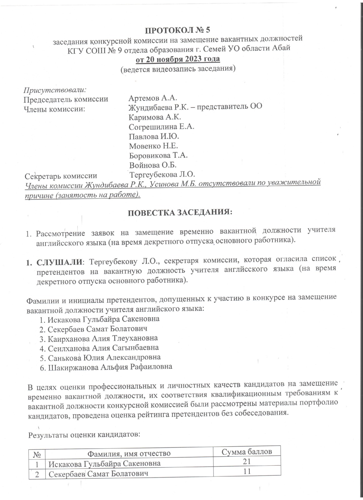 Конкурс нәтижелері / Результаты конкурса