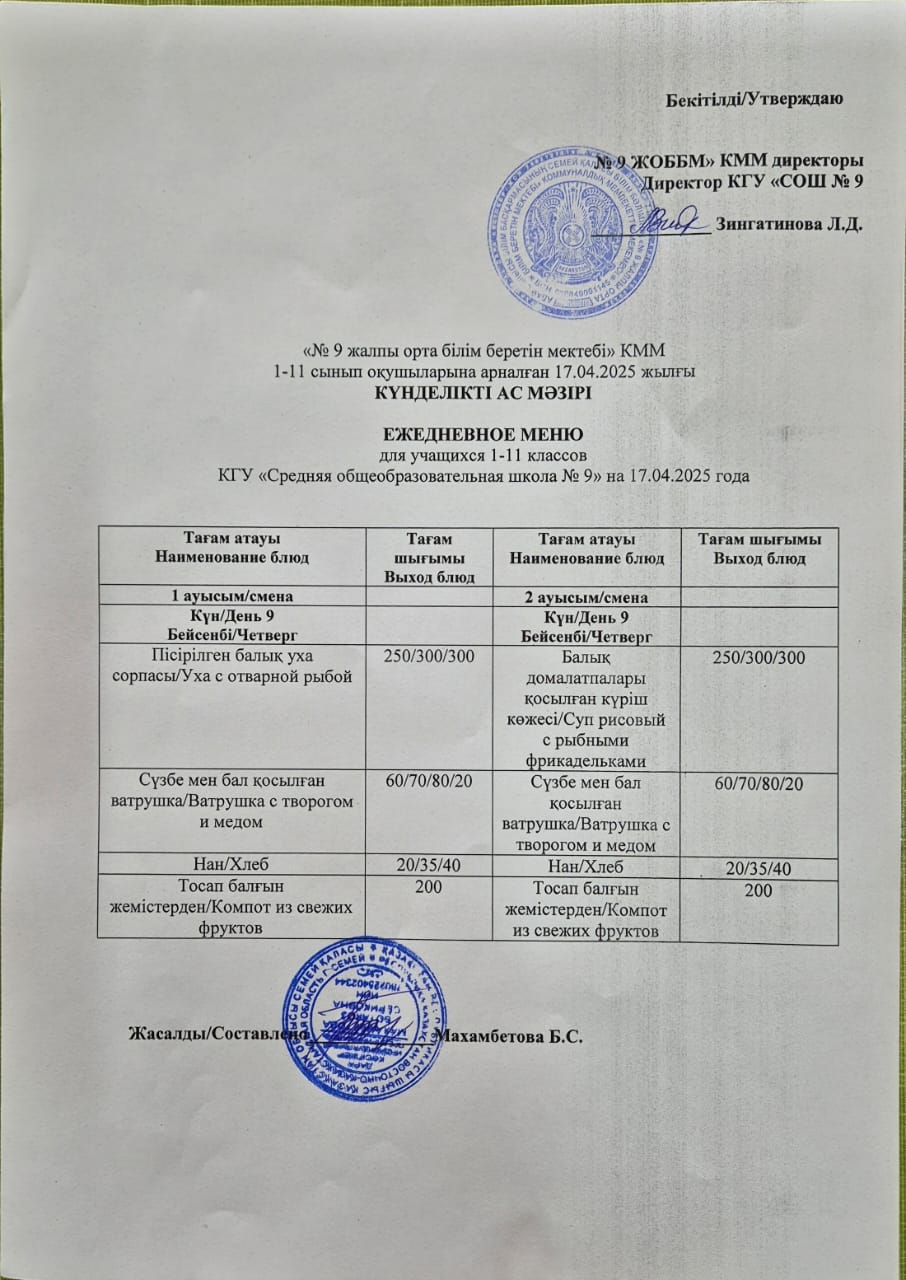 Ыстық және буфеттік тамақтану / Горячее и буфетное питание