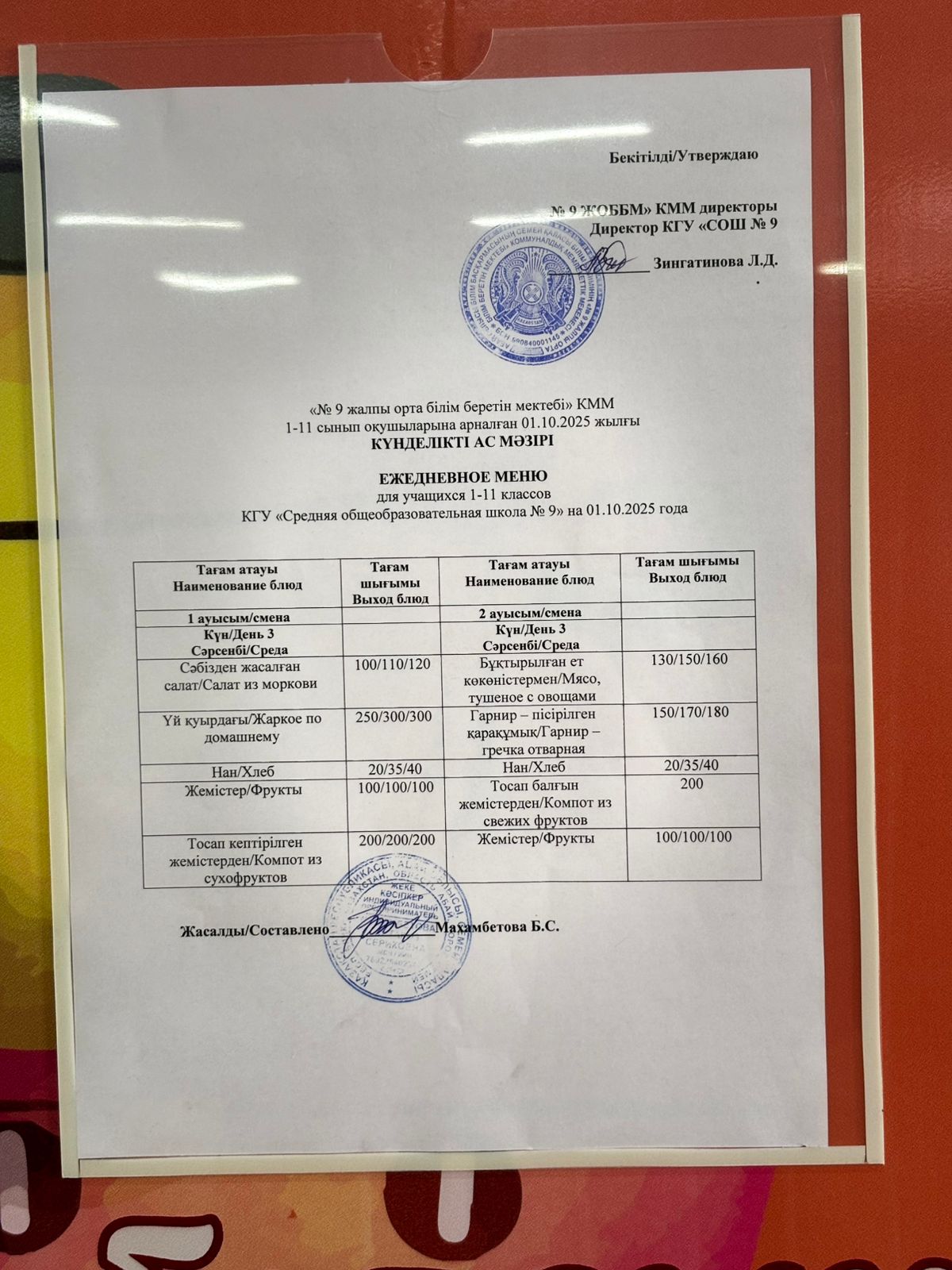 Ыстық және буфеттік тамақтану / Горячее и буфетное питание