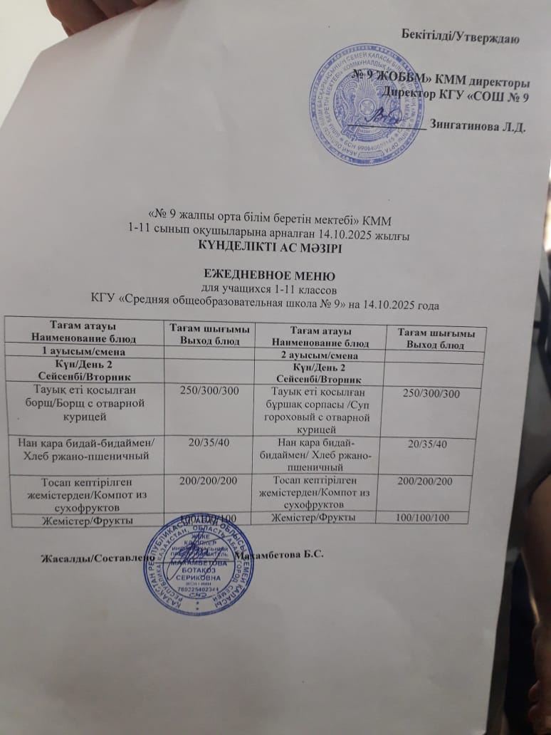 Ыстық және буфеттік тамақтану / Горячее и буфетное питание